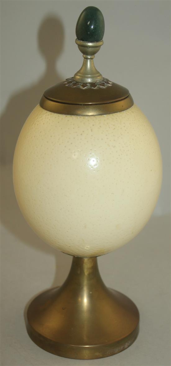 Anthony Redmile. An ostrich egg vase and cover, 11.5in.